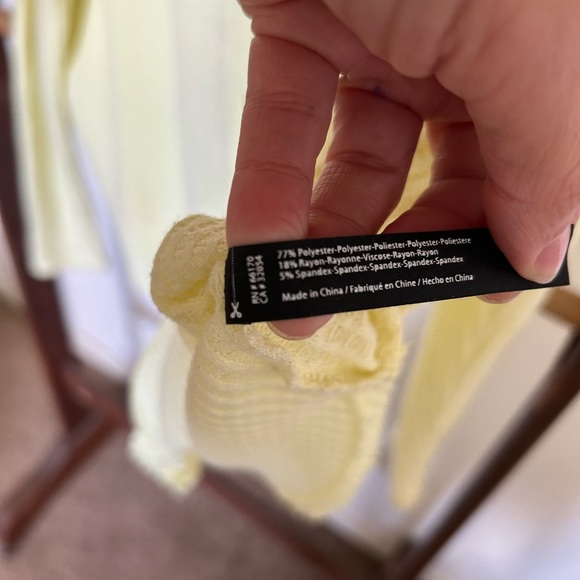 Urban Outfitters Yellow Out From Under Jojo Oversized Waffle Knit Button Down - Picture 3 of 6